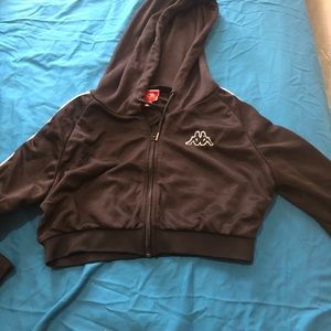 Kappa Cropped Zip-Up Hoodie